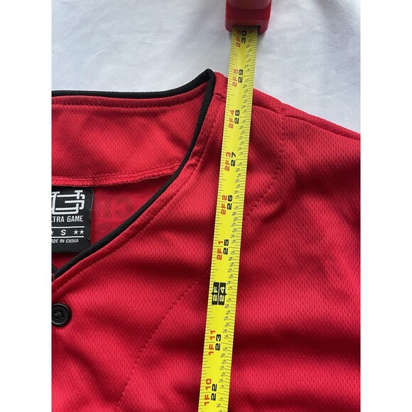 Chicago Bulls Button Up Jersey Mens Small Ultra Game NBA Red Shirt - Picture 6 of 10
